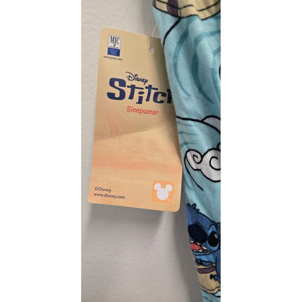 Disney Lilo & Stitch Womens Pajama Pants Blue Surfing Stitch Sleepwear Small NWT
